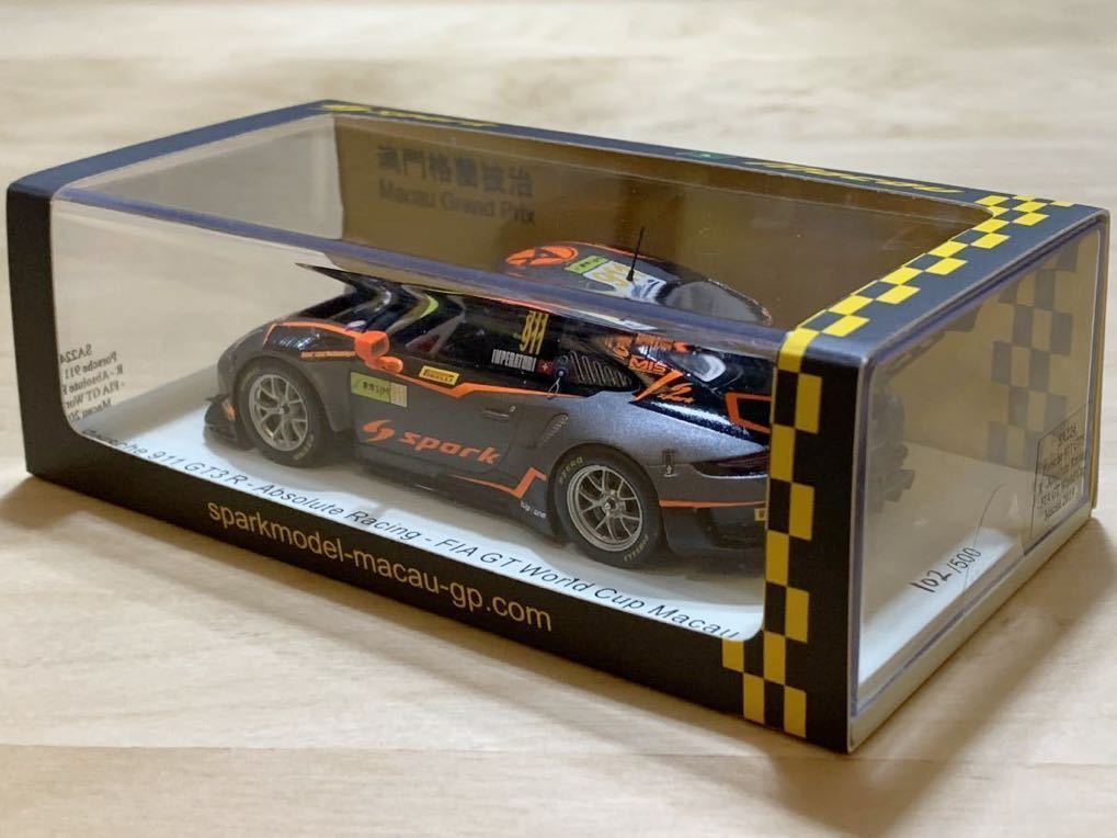 【新品：未開封】スパーク 1/43 ポルシェ 911 GT3R アブソリュート レーシング No.911 2019年 FIA GT マカオ/ A・インペラトーリ_画像8