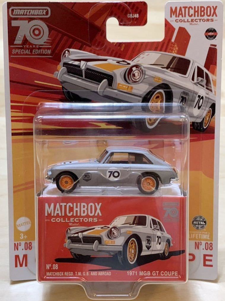 【新品：未開封】MATCHBOX マッチボックス 1971年 MGB GT クーペ [70周年記念モデル]_画像1