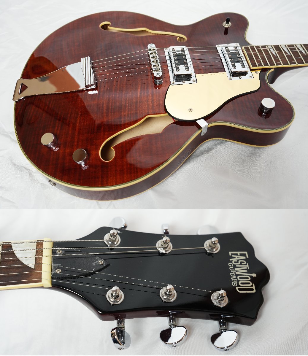 ★EASTWOOD GUITARS★CLASSIC 6 Walnut セミアコ 美品 HC付★_画像3