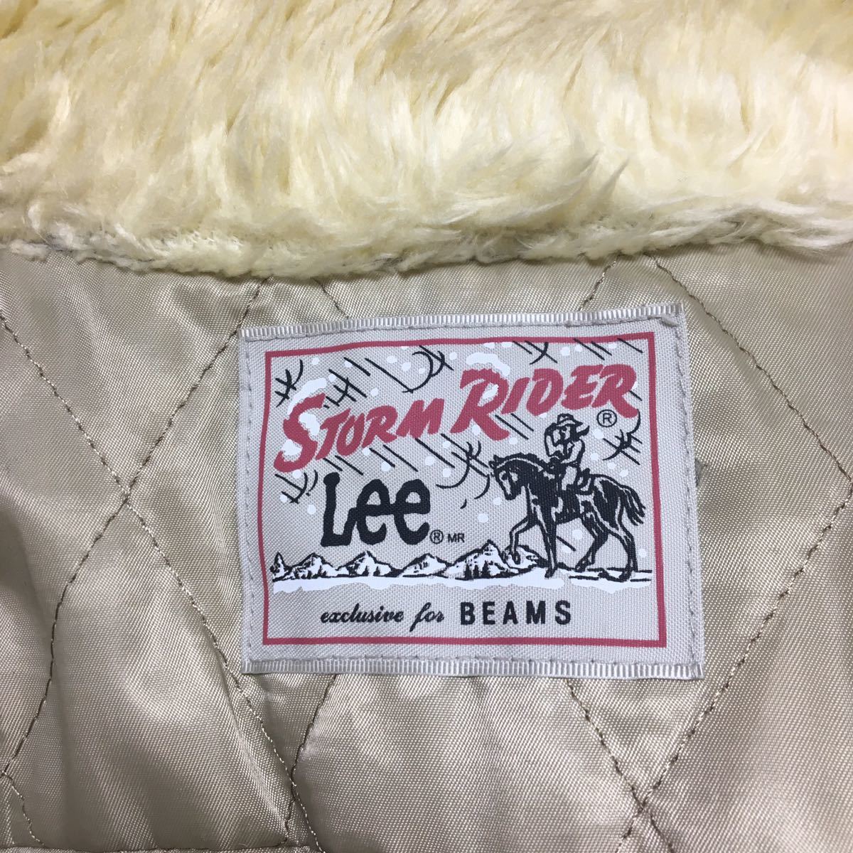 Beams別注 Lee リー レザーストームライダー 襟ボア 本革 レザー