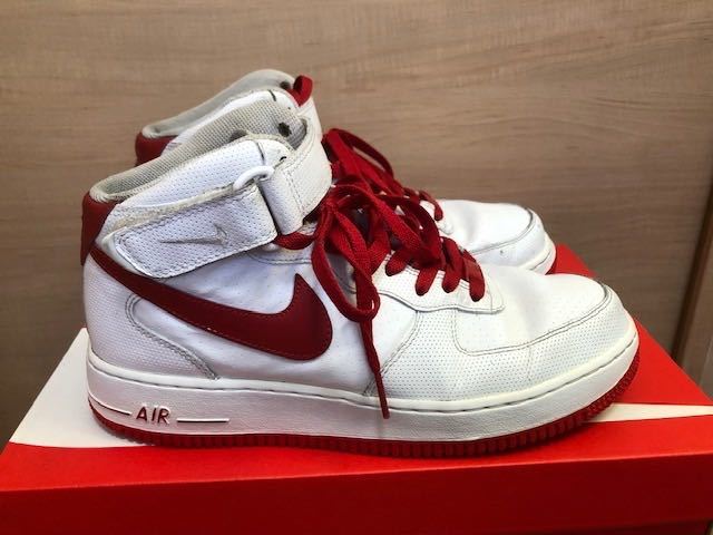 Yahoo!オークション - NIKE AIR FORCE 1 MID WHITE/RED 26.5 US8 Yahoo!オークション - NIKE AIR FORCE 1 MID WHITE/RED 26.5 US8