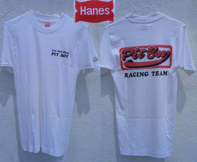 †70S Car Mad Shop PIT BOY RACING TEAM Vintag Hanes ヘインズ レッドフラッグタグ マッドな和製 ローカルモーション ガレージショップ♂
