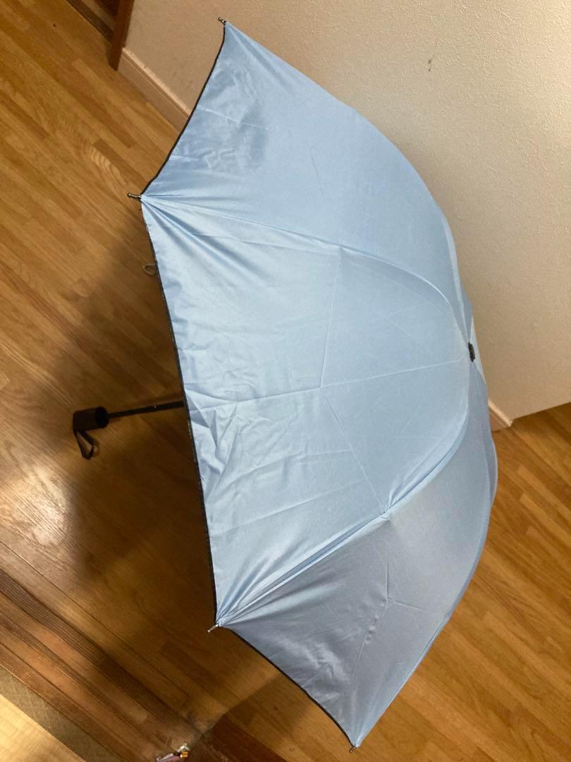 超定番 ライトブルー 折りたたみ傘 晴雨兼用 UVカット 完全遮光 紫外線 日傘 雨傘