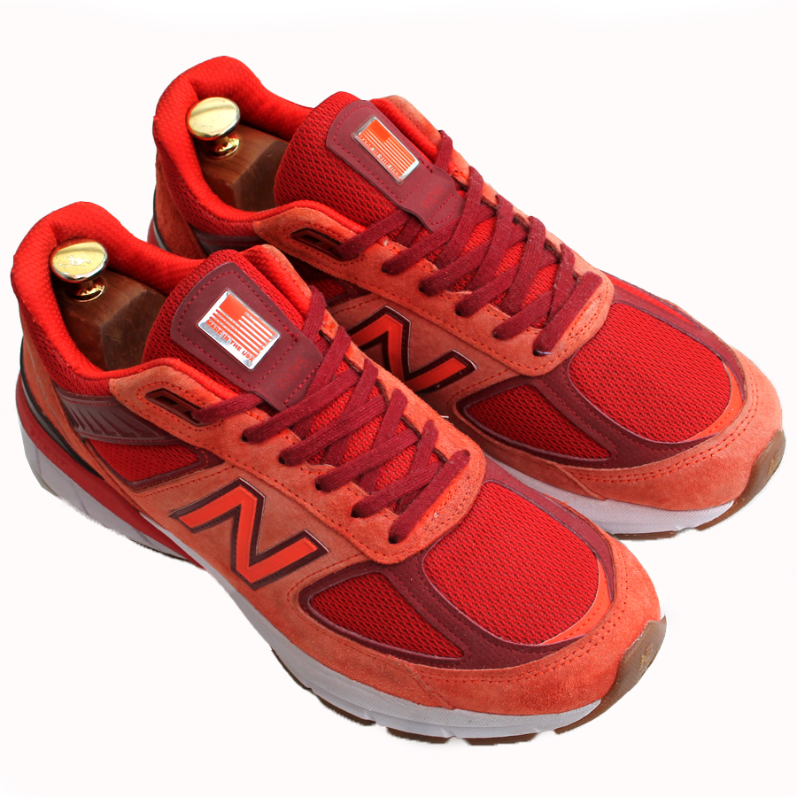USA производства * New balance NEW BALANCE* кожа спортивные туфли US9=27 M990MS5 low cut спортивные туфли мужской i-267