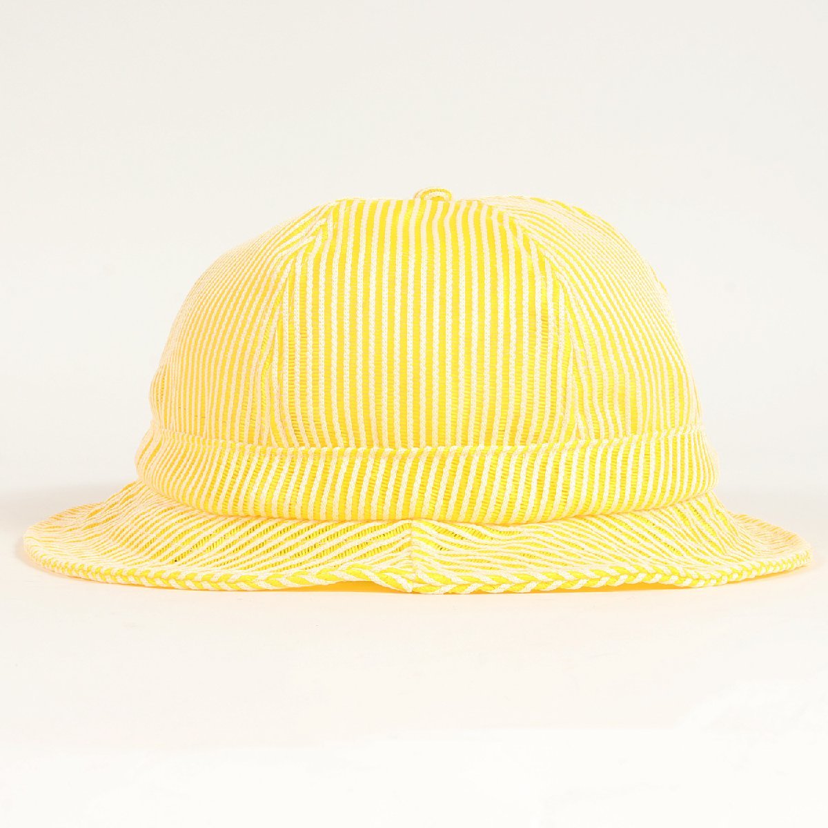 美品 Supreme シュプリーム ハット サイズ:M/L 22SS ストライプ メッシュ ベルハット Stripe Mesh Bell Hat イエロー ホワイト 帽子_画像2