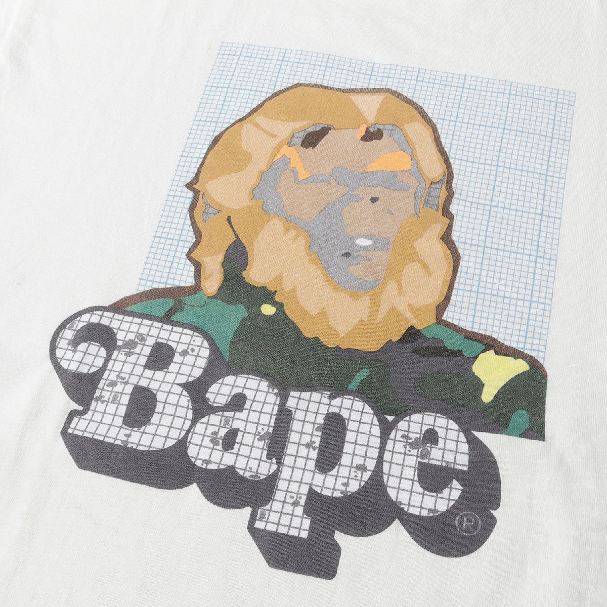 A BATHING APE ア ベイシング エイプ Tシャツ サイズ:M 90s 初期モデル ザイアス博士 グラフィック クルーネック ONEITAボディ ホワイト_画像4