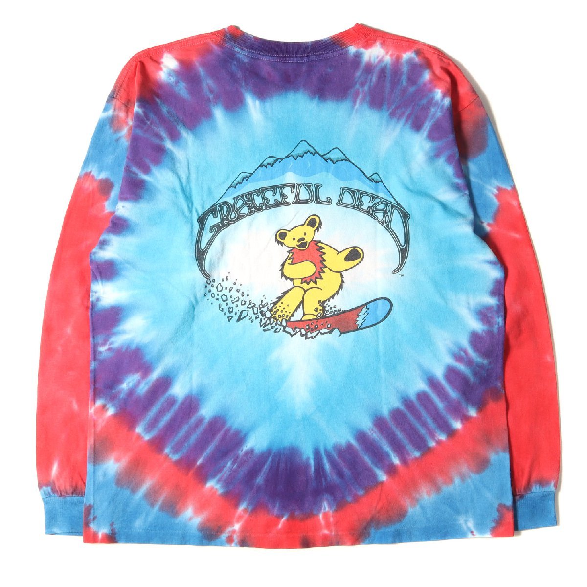 Grateful Dead Tシャツ サイズ:L 90s タイダイ染め ダンシング ベア ロングスリーブ SUNDOGボディ USA製 ヴィンテージロックアイテム_画像2