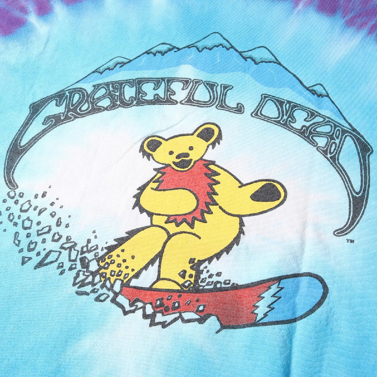 Grateful Dead Tシャツ サイズ:L 90s タイダイ染め ダンシング ベア ロングスリーブ SUNDOGボディ USA製 ヴィンテージロックアイテム_画像5