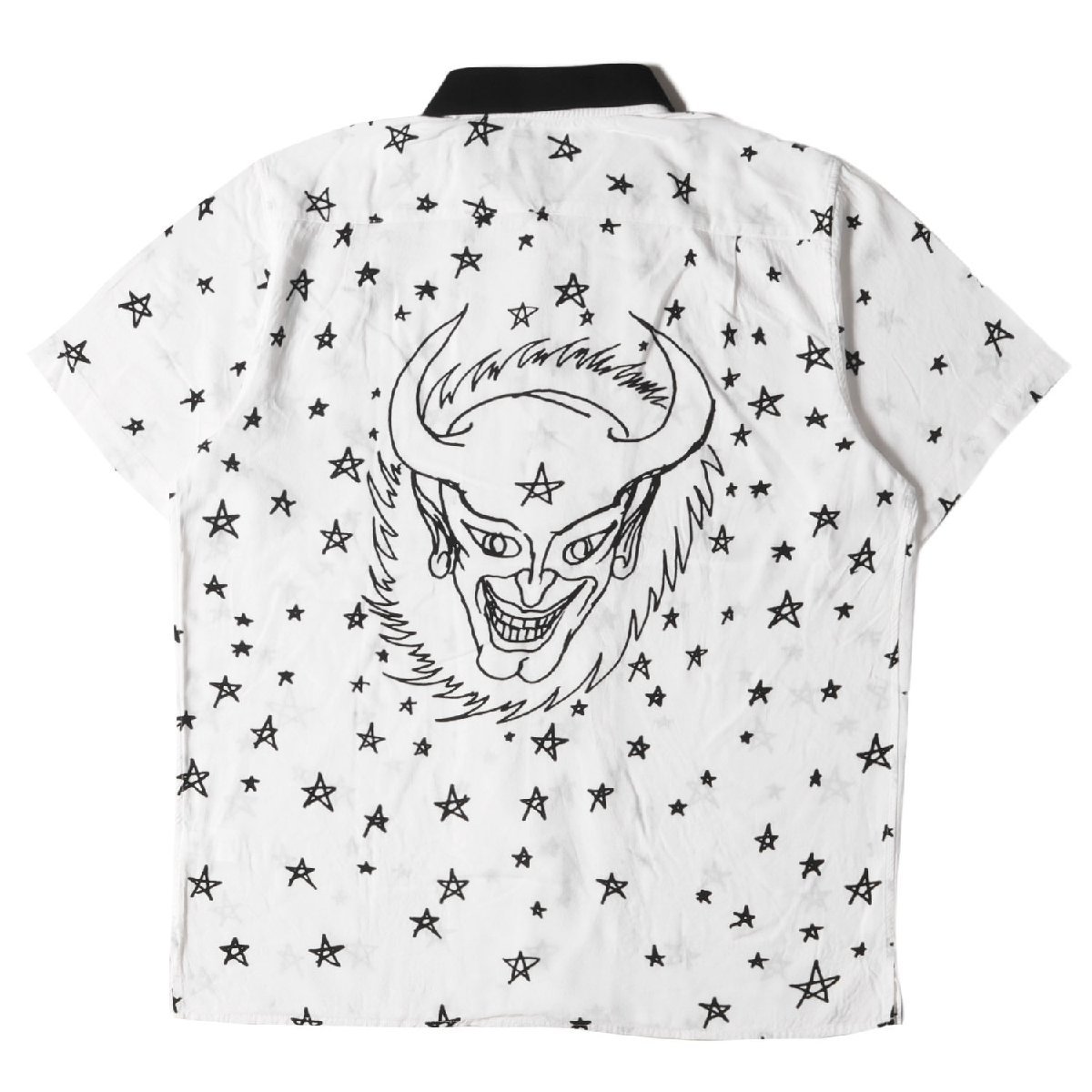 Supreme シュプリーム シャツ サイズ:L Daniel Johnston デビル グラフィック レーヨン 半袖 Devil Rayon Shirt 18SS ホワイト コラボ_画像2
