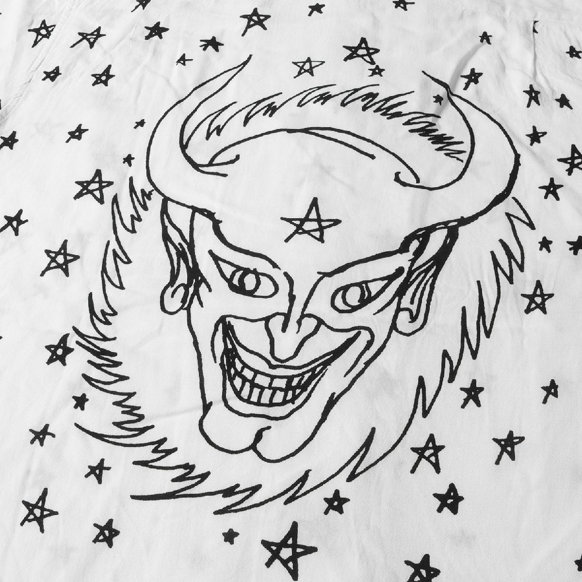 Supreme シュプリーム シャツ サイズ:L Daniel Johnston デビル グラフィック レーヨン 半袖 Devil Rayon Shirt 18SS ホワイト コラボ_画像6