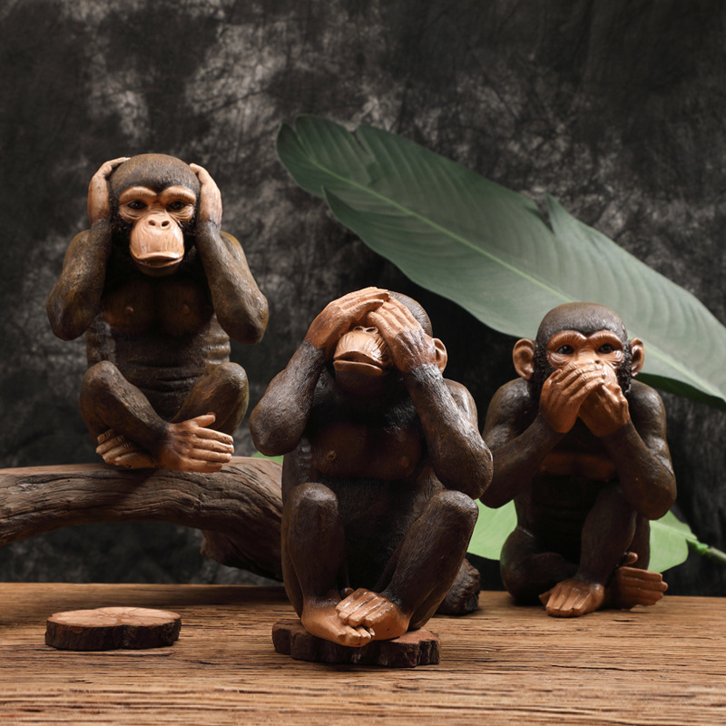 可愛らしい三猿のオブジェ 置物 オーナメント 装飾品 アート おしゃれ かわいい インテリア 雑貨 リビングルーム ダイニングルーム ギフト_画像1