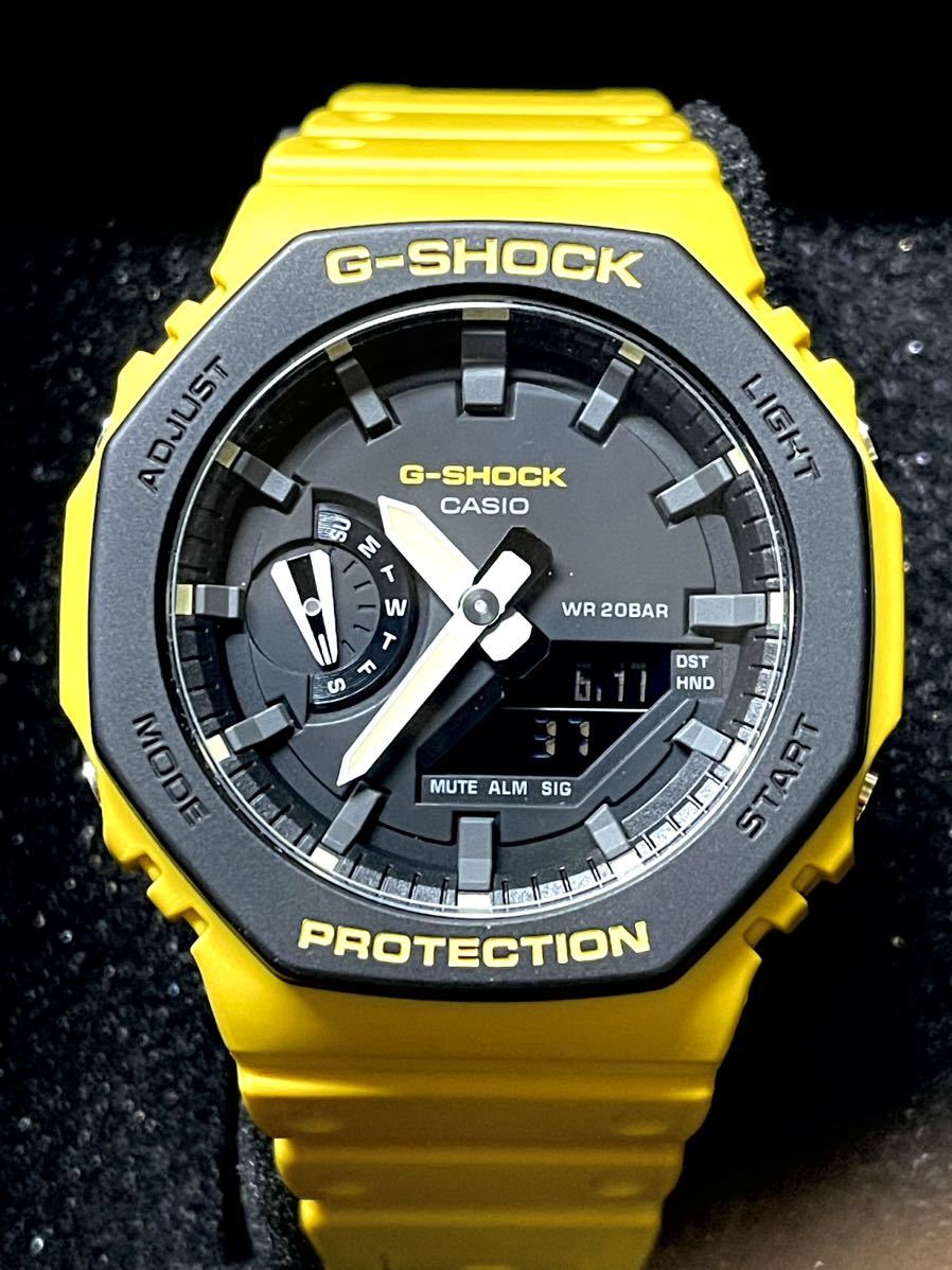 CASIO カシオG-SHOCK GA-2110SU イエロー デジアナ□美品！(G-SHOCK