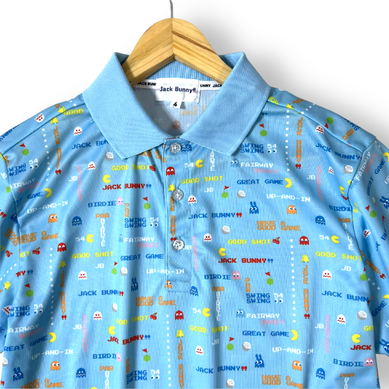 新品 Jack Bunny!! ジャックバニー パーリーゲイツ パックマン 吸水速乾 半袖 ポロシャツ ゴルフウェア 4(M) 春夏 メンズ トップス ◇B210 メンズ ゴルフウェア 半袖 ポロシャツ