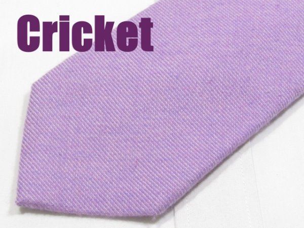 D 478 クリケット Cricket ネクタイ 紫色系 パープルカラー　無地　ジャガード カシミアネクタイ_画像1