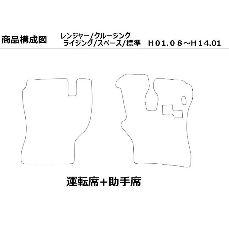 日野 レンジャー クルージング ライジング スペース 標準 運転席 助手席 H01.08-H14.01 トラックマット 3色 コイル_画像2