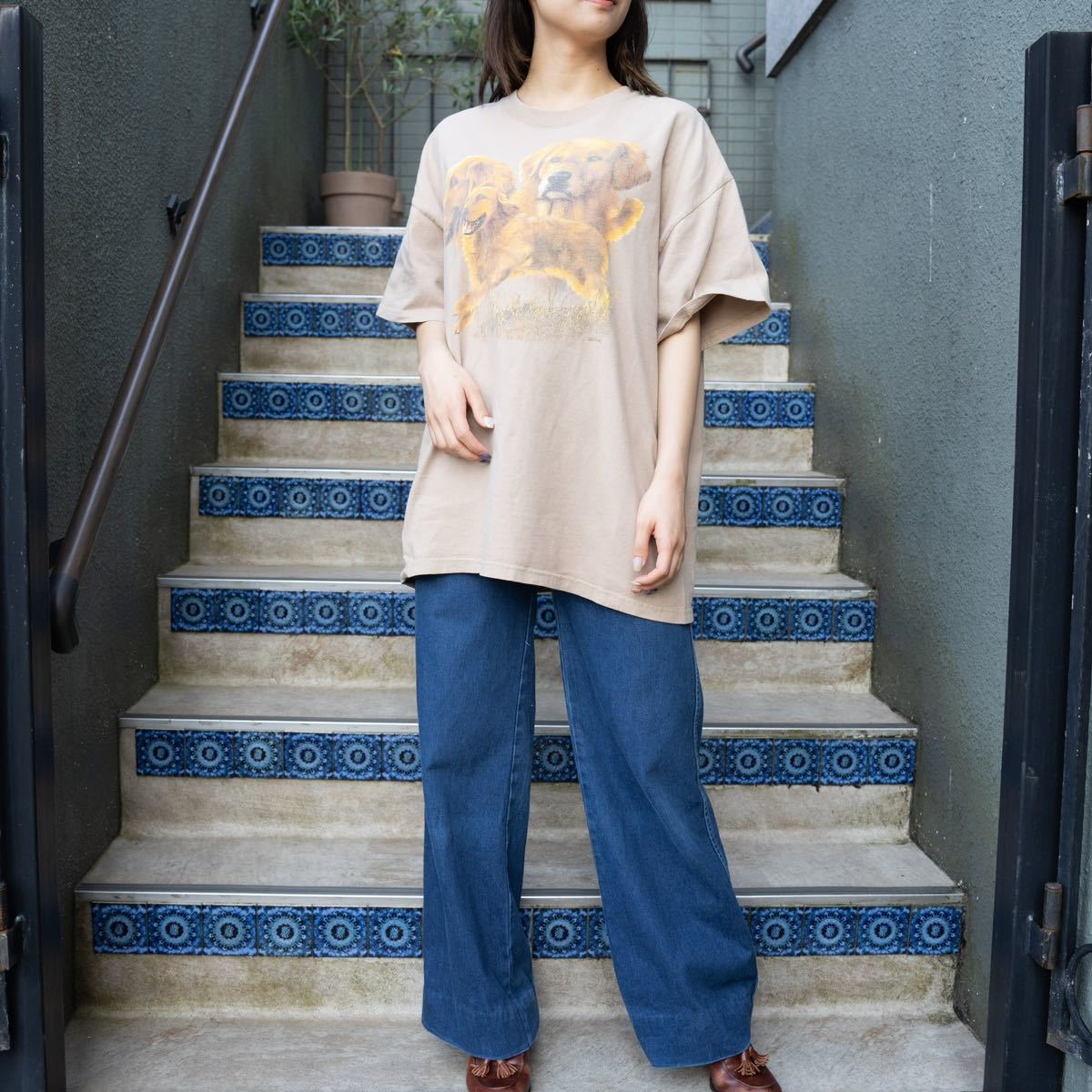 USA VINTAGE DOG PRINT DESIGN T SHIRT/アメリカ古着わんこプリントデザインTシャツ_画像2