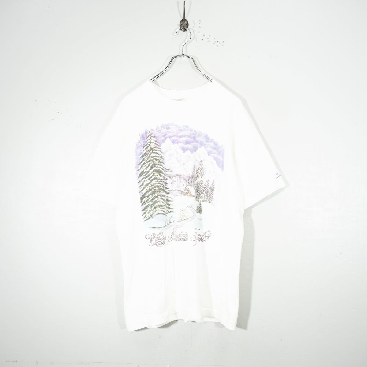 USA VINTAGE FRUIT OF THE LOOM WINTER PRINT DESIGN T SHIRT/アメリカ