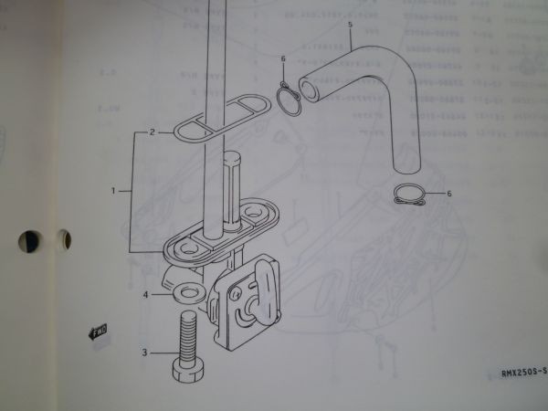 SUZUKI RMX250S SJ13A 92~95 倒立 フューエルコック リビルドセット パッキン シール 44300-29E00 Oリング ガソリン漏れ　オーバーホール_画像7