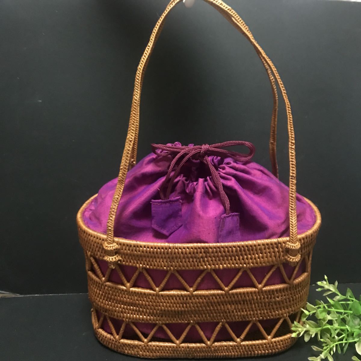 ata basket bag inside cloth attaching beautiful goods tradition industrial arts 