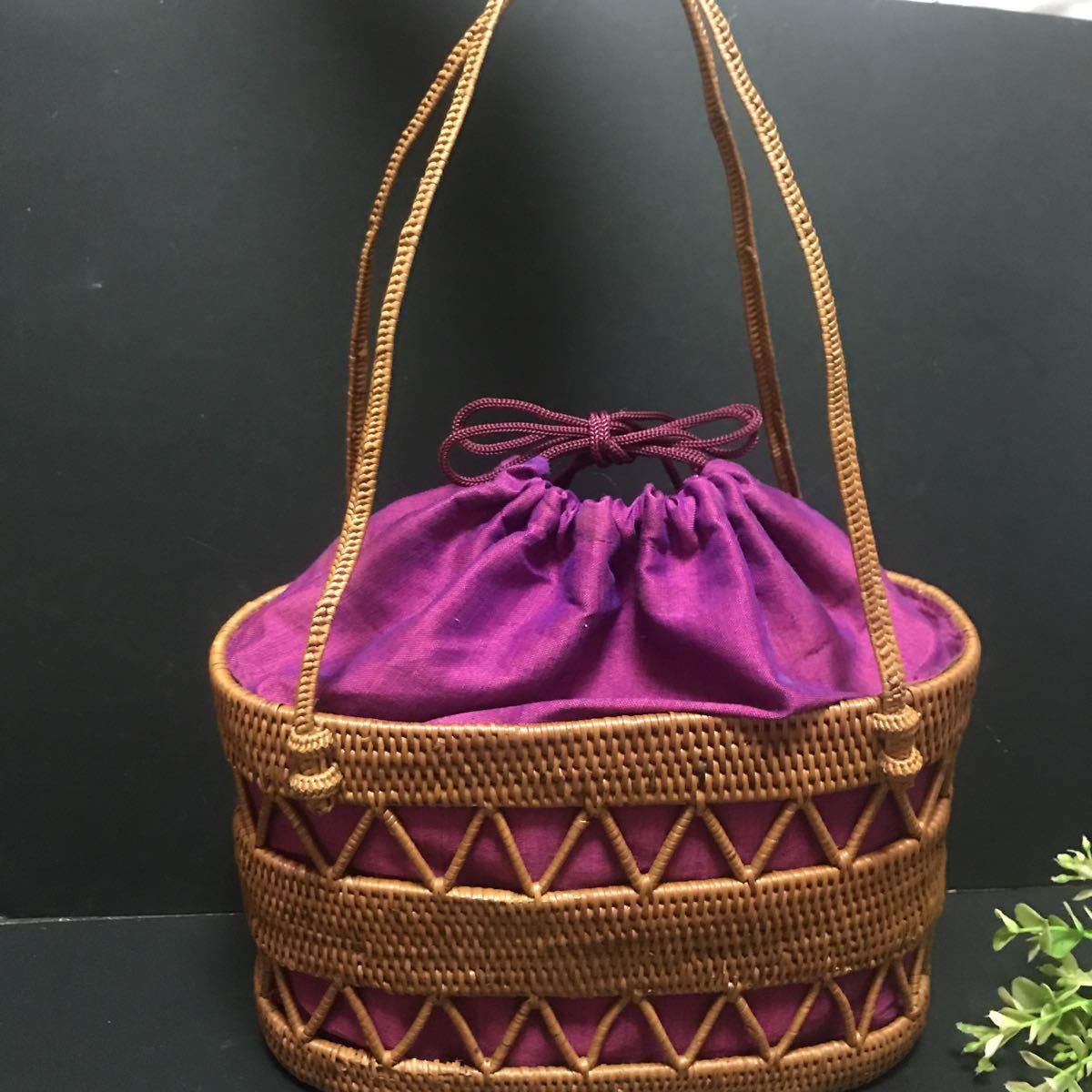 ata basket bag inside cloth attaching beautiful goods tradition industrial arts 