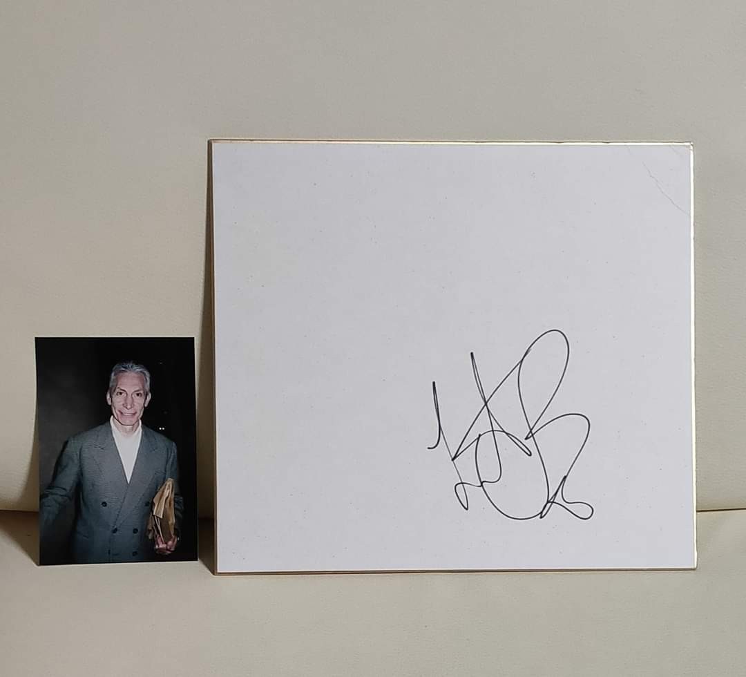  genuine article / low ring Stone z/ Charlie watsu autograph autograph square fancy cardboard /( search : Keith li tea -z/mik Jaguar / Brian Jones / long wood )