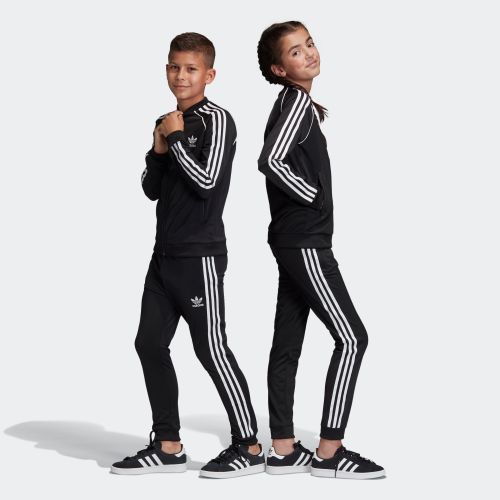  Adidas Originals Kids truck pants going to school Street dressing up put on KIDS SST TRACK PANTS DV2879 BLACK × WHITE 160