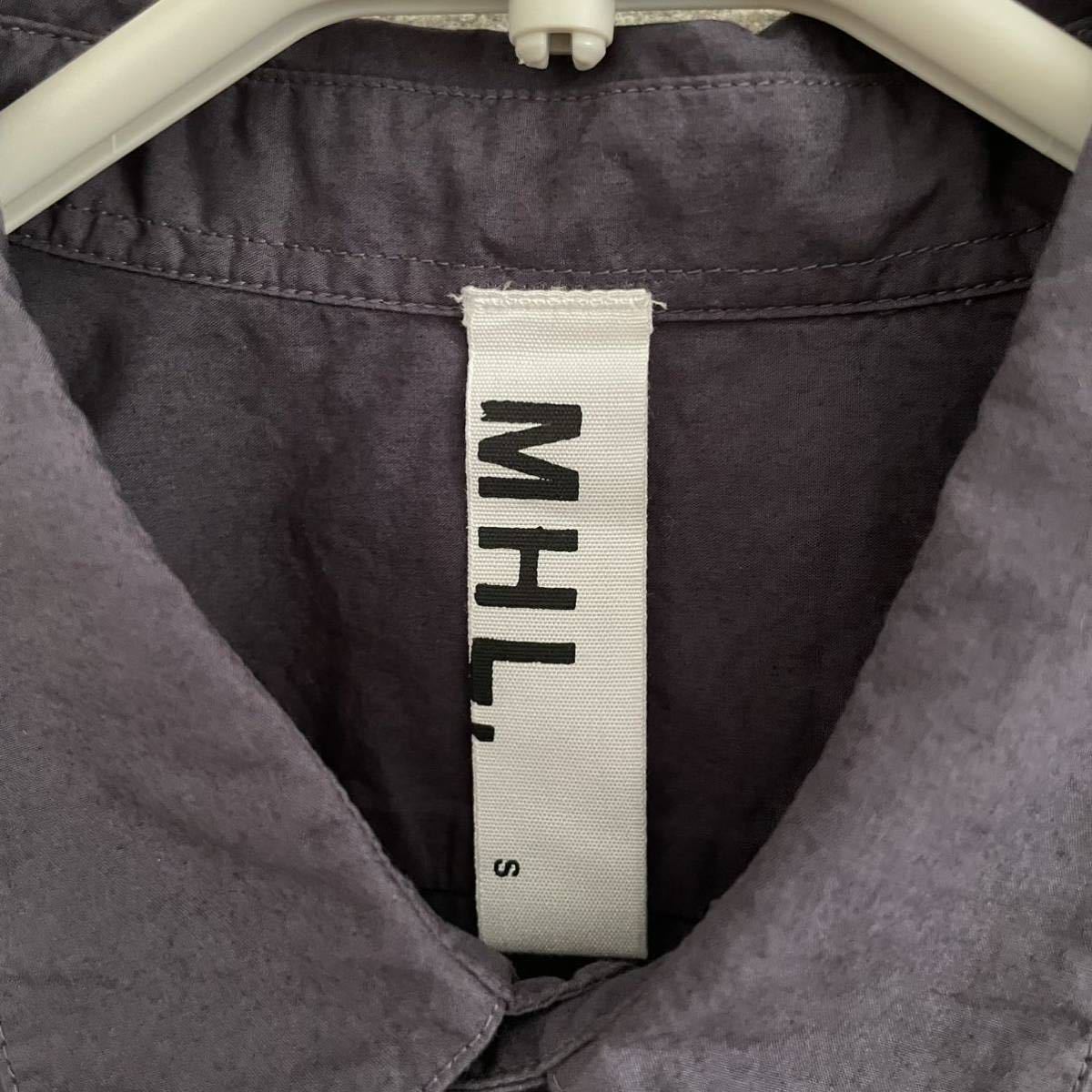 未使用 MHL 長袖シャツ ブラック 墨黒 ポケットあり サイズS 綿 送料￥210 匿名の画像2