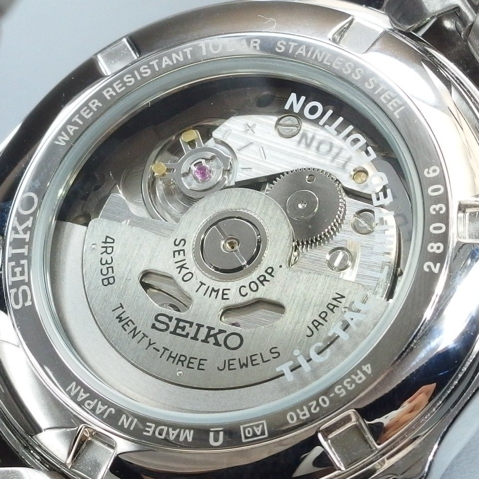 【希少 未使用保管品 TiCTAC35周年コラボ】SEIKO セイコー TiCTAC チックタック デイト メンズ 腕時計 保・箱付き 「21787」_画像8