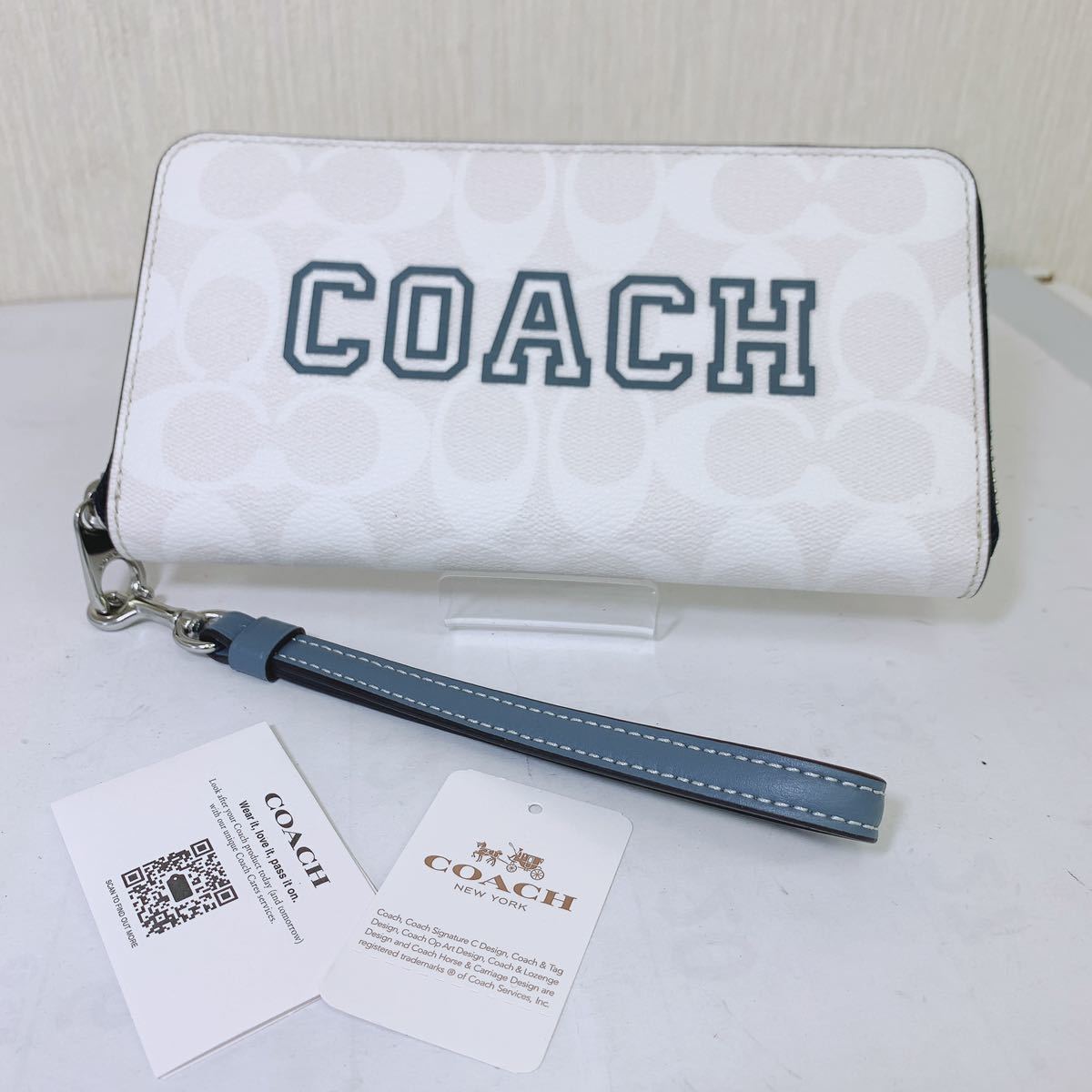 COACH コーチ レザー 本革 シグネチャー ラウンドファスナー 長財布 未