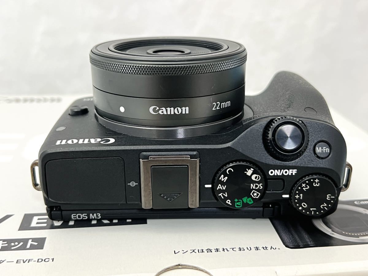 Canon EOS M3 EF-M22mm F2 STM レンズ EF-EOS M マウントアダプター スピードライト90EX ファインダーなどセット 超美品
