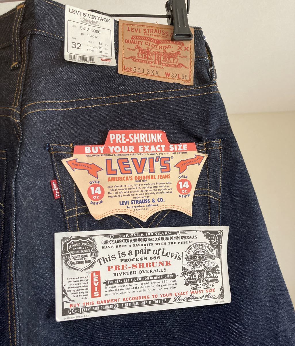 ■デッドストック■米国製■LEVIS 551ZXX■リーバイス■フラッシャー付き■バレンシア工場■アメリカ製■555 ■W32■_画像1