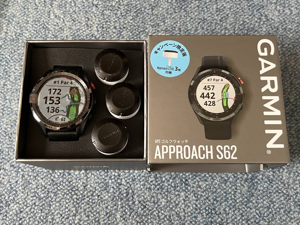 Garmin Approach S62 ブラック CT10×3個付 中古美品 ガーミン｜Yahoo