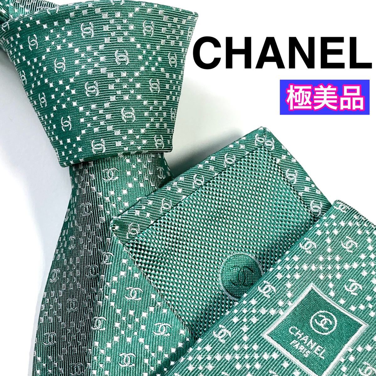 極美品 CHANEL シャネル ネクタイ 高級シルク ココマーク 希少