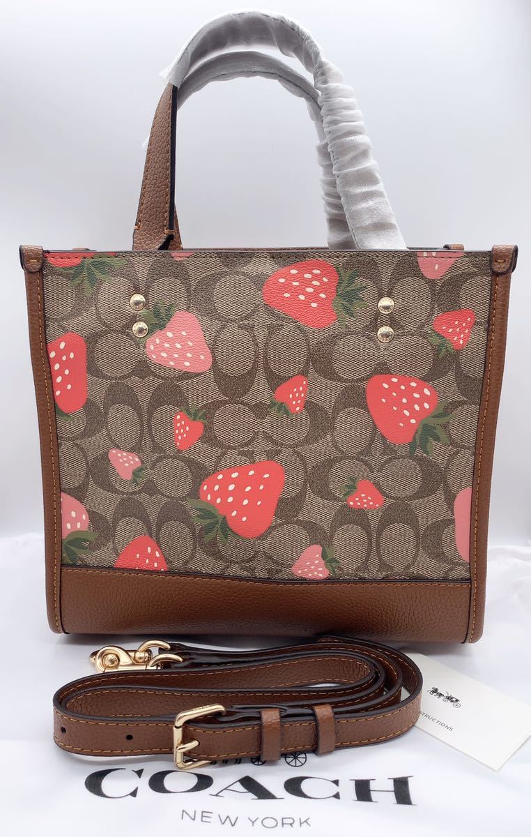 COACH デンプシートート22 ストロベリープリント CH324 アウトレット品