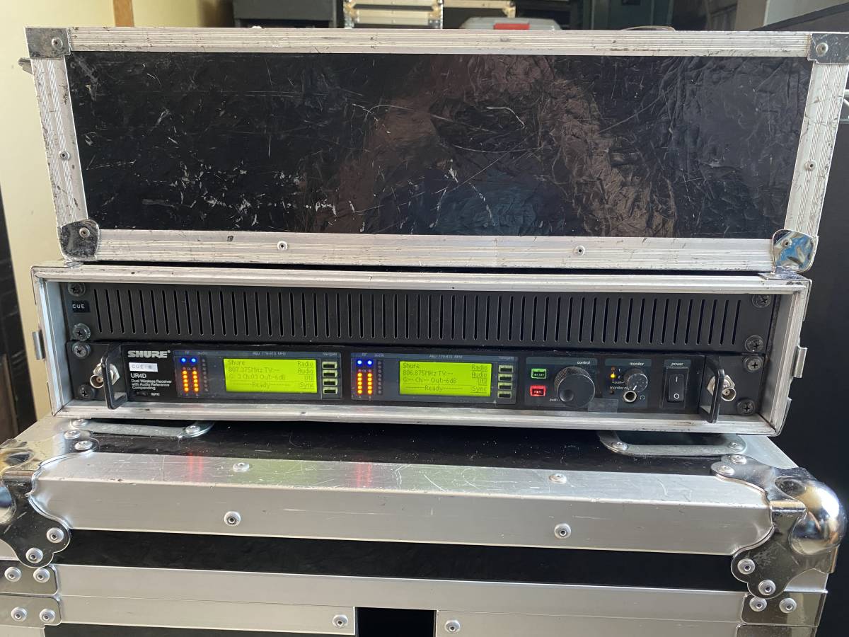 SHURE B型可変式ワイヤレスマイク UR4D/MW2-SM58*2本セット ケース付き
