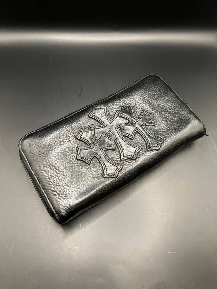 セール】 正規保管品 CHROME HEARTS REC F ZIP 3クロスパッチ レザー