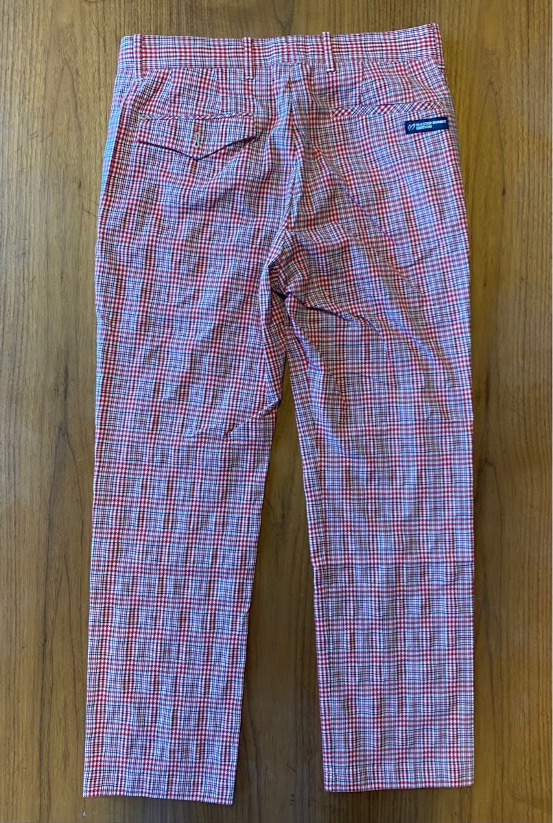 マスターバニー ゴルフウェア メンズ パンツ 赤 チェック サイズ4 GOLF パーリーゲイツ
