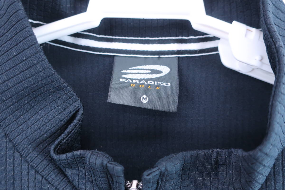 【感謝セール】PARADISO(パラディーゾ) ハーフジップシャツ 黒 メンズ M ゴルフウェア 2301-0079 中古_画像3
