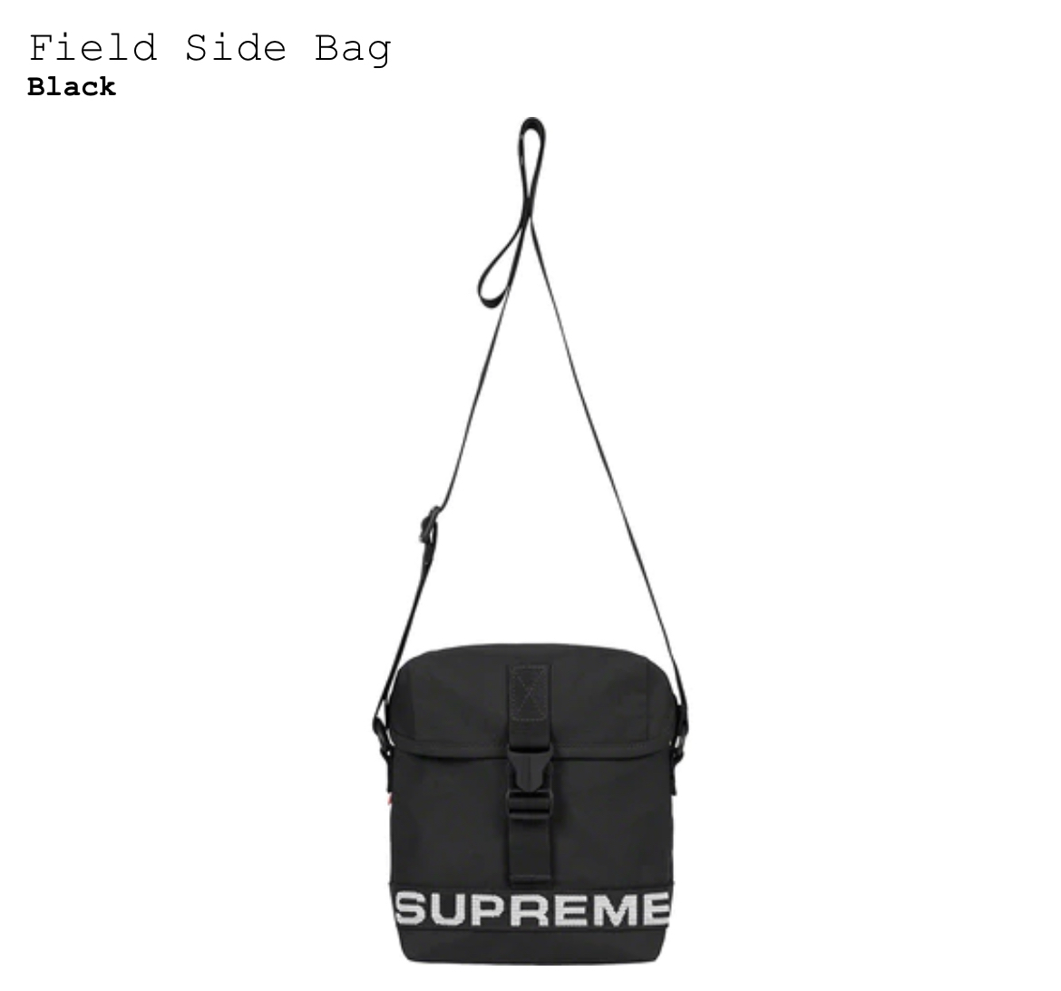 新品国内正規 23ss Supreme Field Side Bag Black シュプリーム フィールド サイド バッグ ブラック 黒 サコッシュ ショルダー