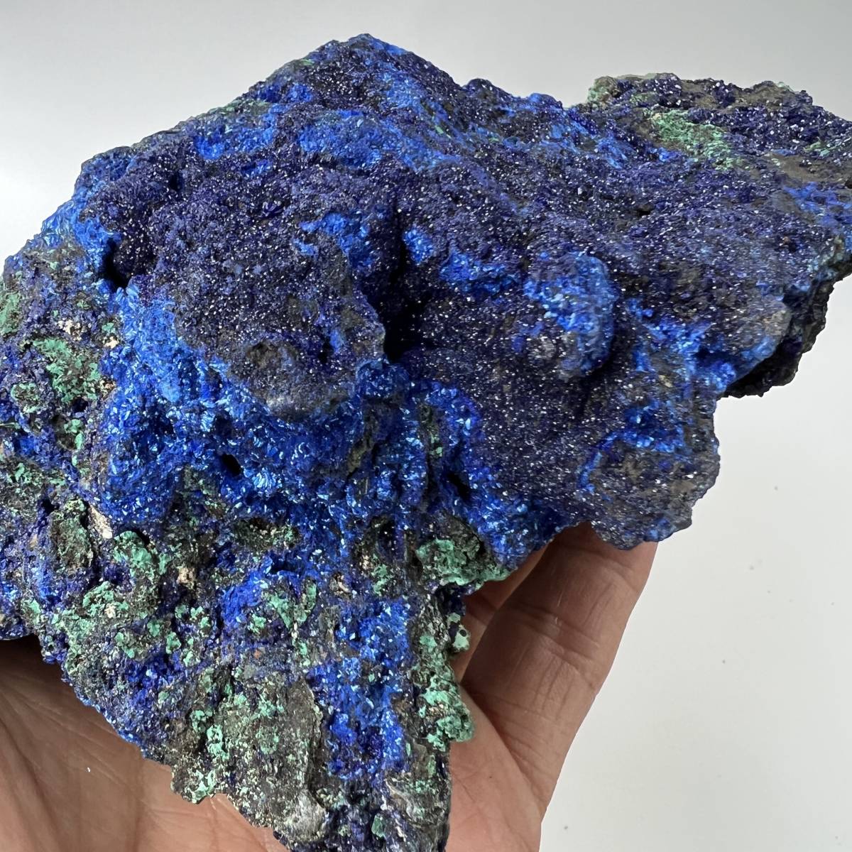 E21114】マラカイトを伴うアジュライト アジュライト 藍銅鉱 岩絵の具 マラカイト Azurite 天然石 原石 鉱物 パワ 
