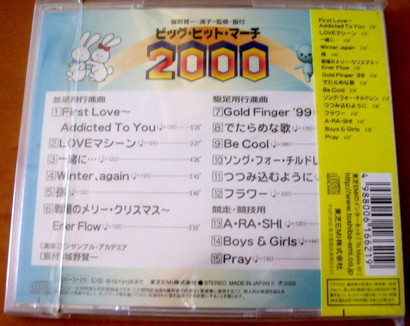 【CD】ビッグ・ヒット・マーチ　2000　TOCF-57033　：運動会　体育祭　陸上大会_画像2