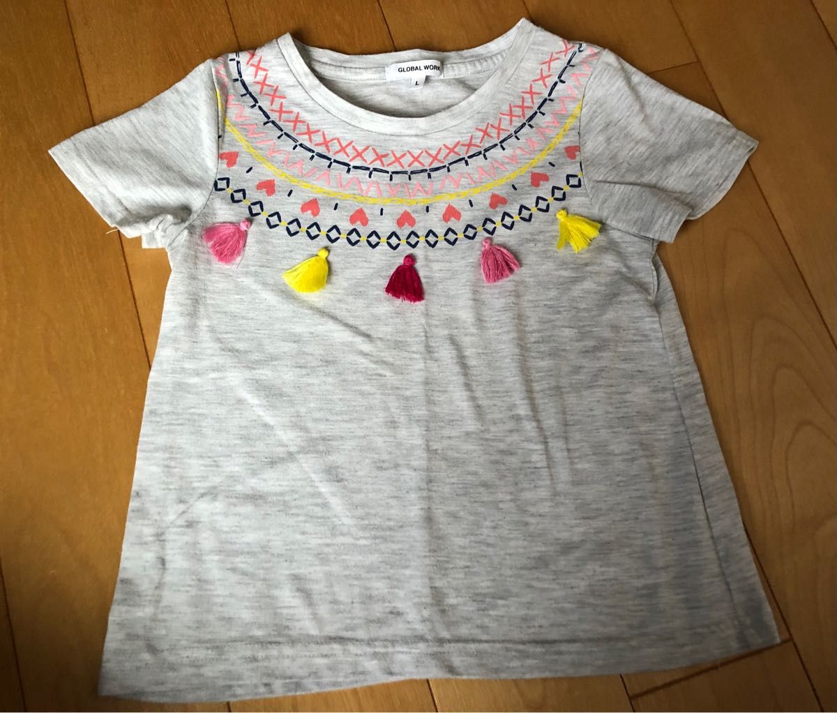 刺繍 フリンジ ボーダー Tシャツ まとめ売り 110-120cm