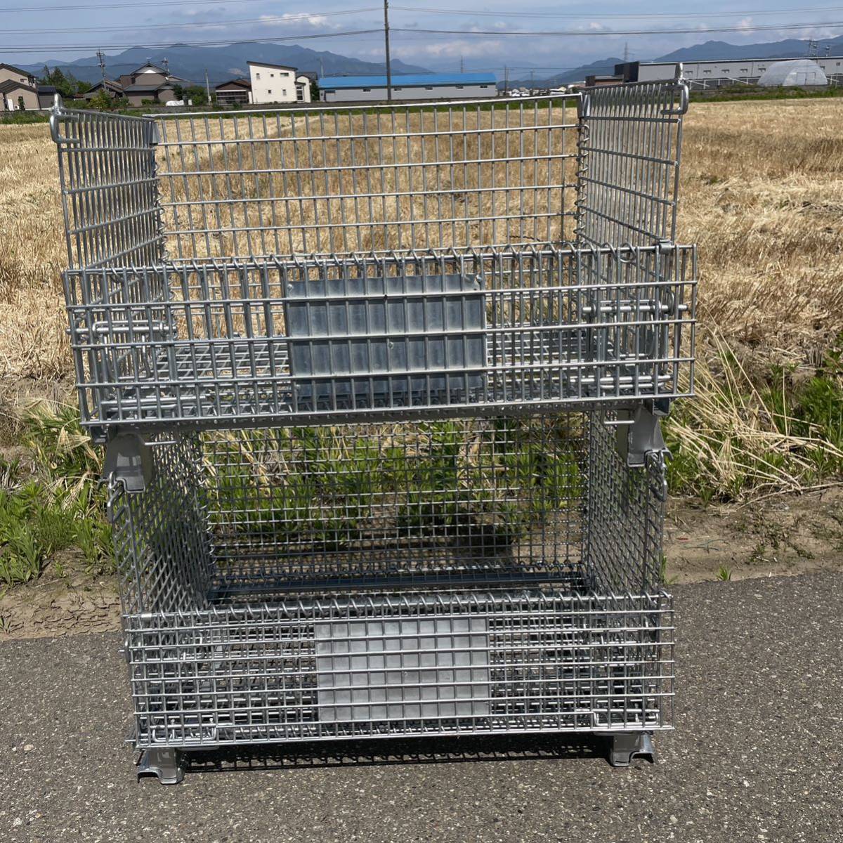 中古 直接引き取り歓迎/福井県福井市 メッシュパレット 半開タイプ 2個