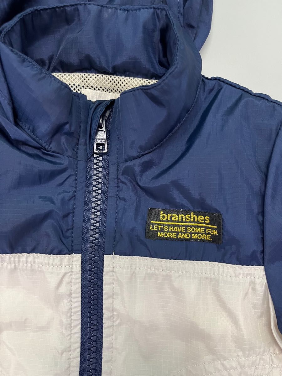 【期間限定値下げ960→750円】branshes ウインドブレーカー　90サイズ（80から着られる）　フード出し入れ可