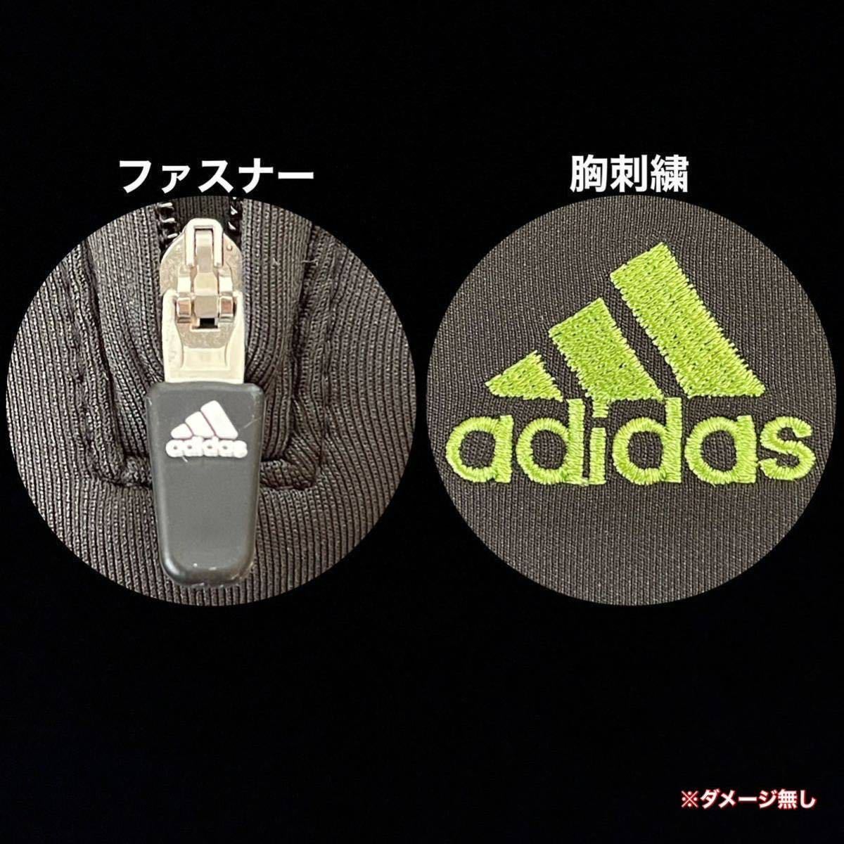 超美品★adidas(アディダス)テーラーメイド メンズ ゴルフ シャツ O(T175-185cm)使用2回 ブラック 半袖 ハーフジップ GOLF アウトドア_ファスナー、胸刺繍