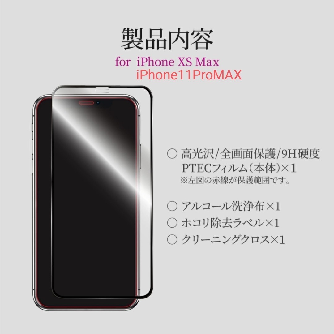 送料無料 新品 6.5 インチ iPhone XS Max iPhone11 ProMax フィルム 保護 液晶 アップル 11 Pro iPhoneXS Max iPhone11 ProMax 9H 光沢 新