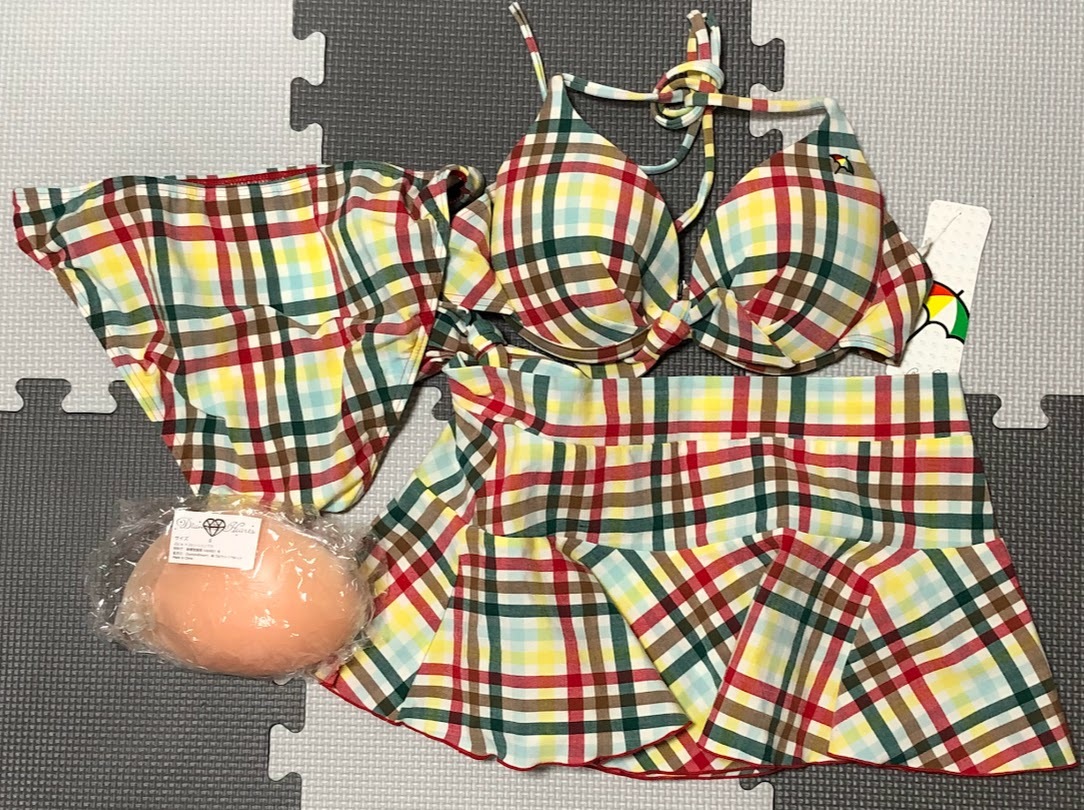 [ с биркой * не использовался ] Arnold Palmer Arnold Palmer купальный костюм женский бикини комплект брюки имеется 9M M размер & силикон bla комплект 