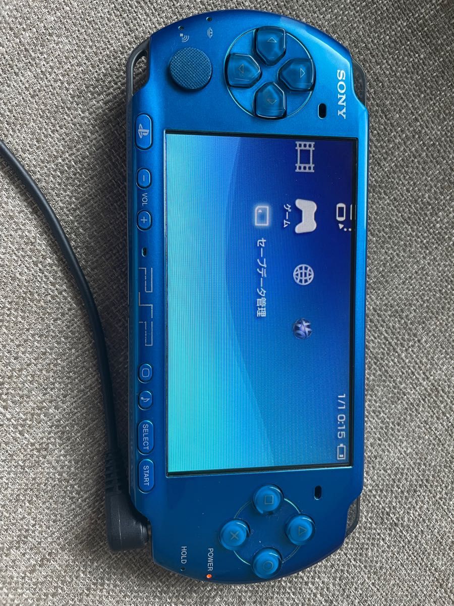 PSP-3000 ブルー本体　充電器　メモリーカード付属