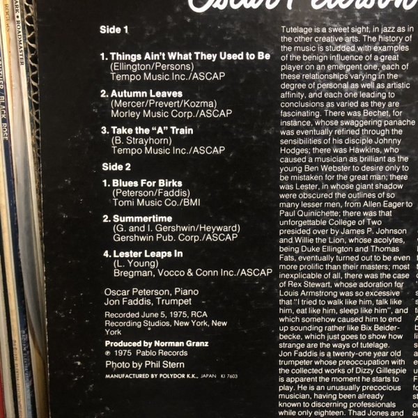 ☆【 '75 国内 】LP★Oscar Peterson & Jon Faddis ☆洗浄済み☆_画像3