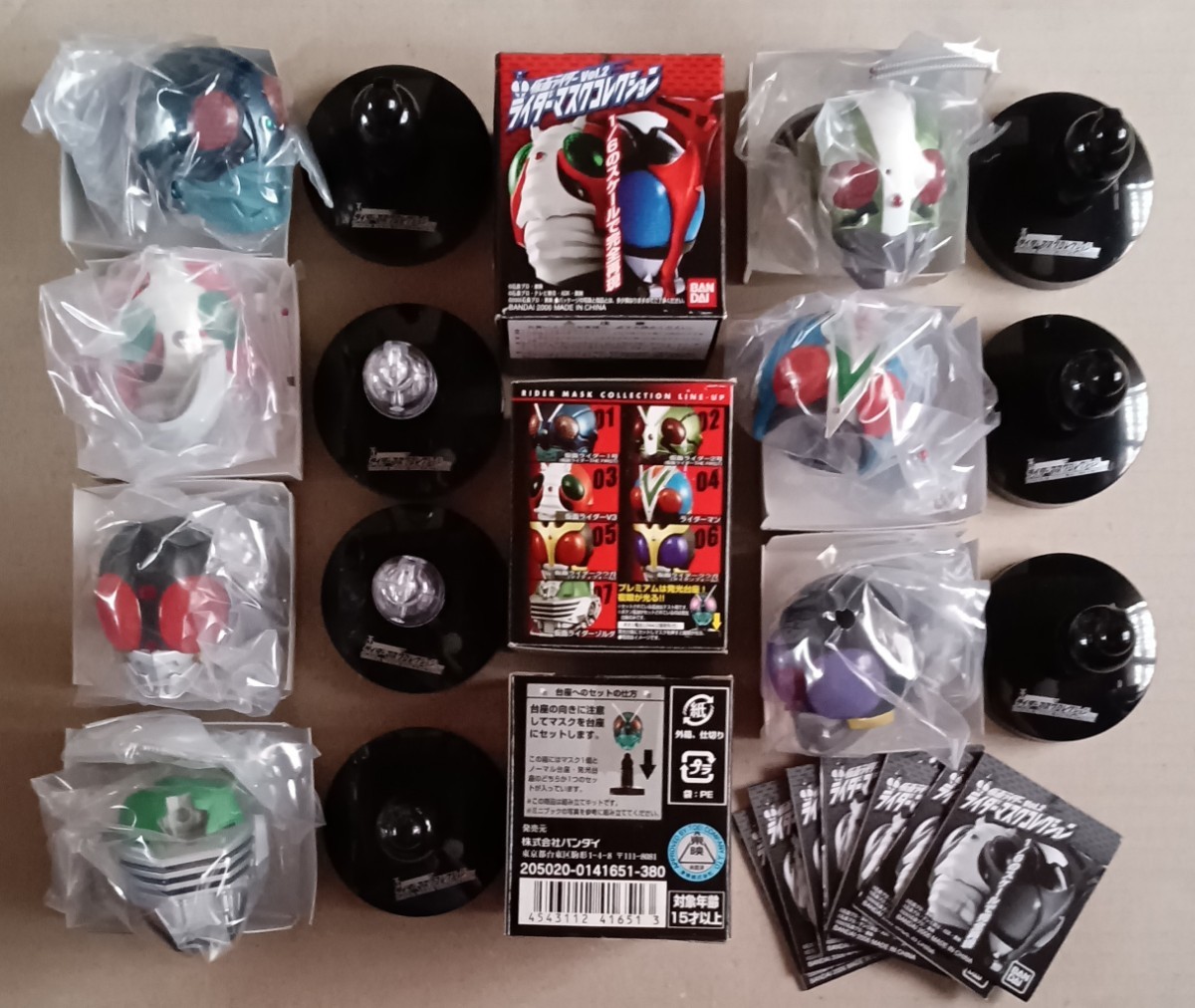 仮面ライダーマスクコレクションVol.2 シークレット含全15種 (V3/ライダーマン/ブラックRX/シャドームーン/ロボライダー/バイオライダー) 仮面ライダーマスクコレクションvol.4 シークレット